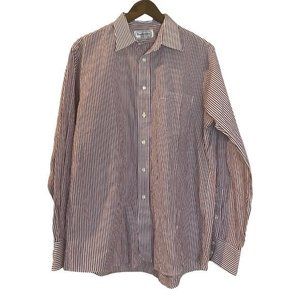 Burberrys London Men Button Front Shirt White Red